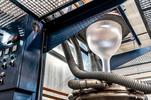 production of plastic packaging in a factory on an automated line. 