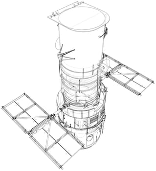 Hubble space telescope. Sattellite. Elements of this images furnished by NASA