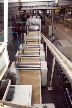 cookie making machine in the factory.