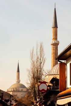 View od the minarets of Bascarsijska Dzamija and Gazi Husrev-bey Mosques