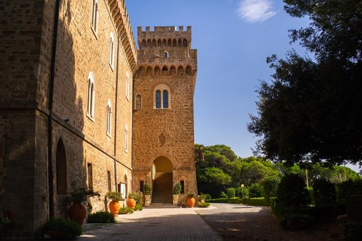Paschini Castle is a medieval-style castle located in Castiglioncello in Tuscany. Italy, Livorno.