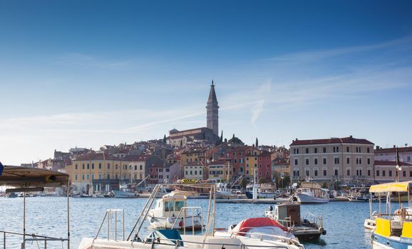 View of Rovinj little city in Istria, Croatia