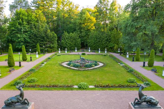 June 3, 2019.Moscow region, Russia. The former old noble manor of Lyalovo is located in the park-hotel Morozovka