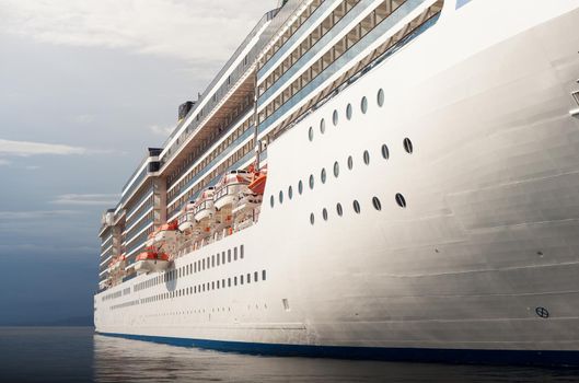 View of the cruise ship docked in Trieste