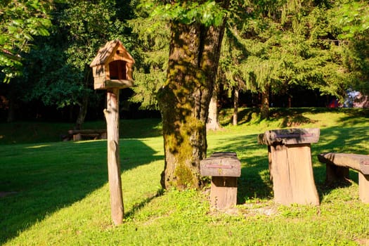 View of Birdhouse next to the tree