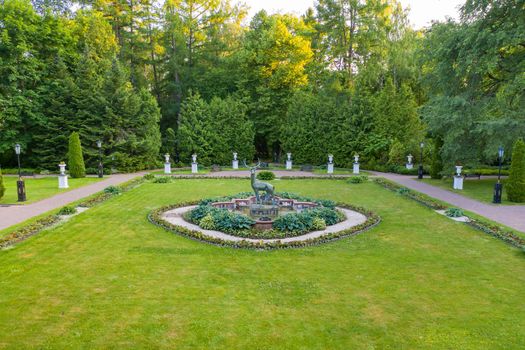 June 3, 2019.Moscow region, Russia. The former old noble manor of Lyalovo is located in the park-hotel Morozovka