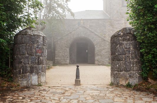 View of the Church of Santa Maria, Cebreiro. Spain