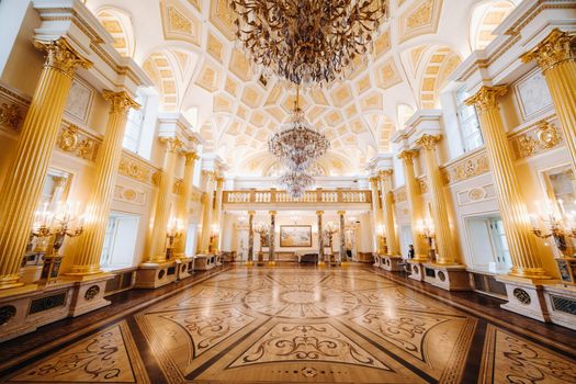 Grand Palace in Tsaritsyno in summer, Russia. Tsaritsyno Park is one of the main tourist attractions in Moscow. Beautiful scenic view of the old Tsaritsyn complex in summer.