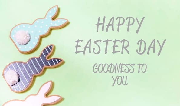 Easter wishes on a green background. High quality photo