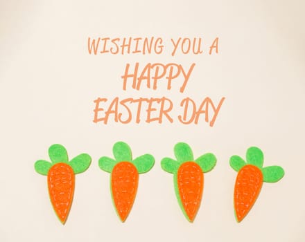 creative card for Easter on the background with carrots. High quality photo