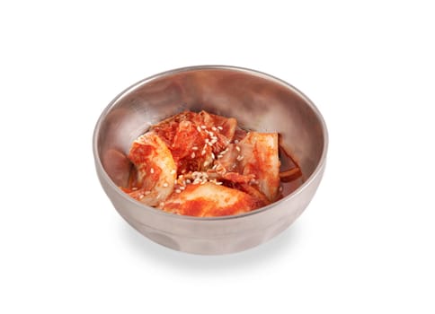 kimchi salad of korean food traditional in bowl over white background