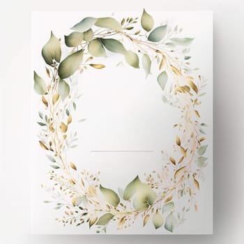 Card with flower with elegant greenery leaves. Wedding ornament concept. Floral poster, invite. Decorative greeting card or invitation design background. download image