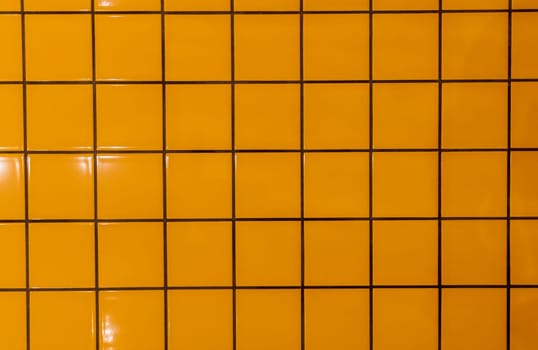 Texture of Yellow square ceramic tile wall texture background, the facing the walls of the pool, bathroom, kitchen, tiled floor, Rectangular background mosaic, High quality photo