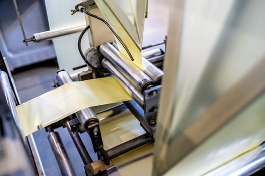 production of plastic packaging materials in the factory. 