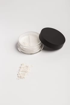 Mineral cosmetic make up powder isolated on background