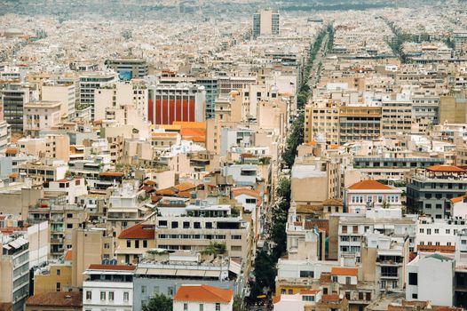 Urban landscape of Athens.View of the city from the hill. Athens, Greece.