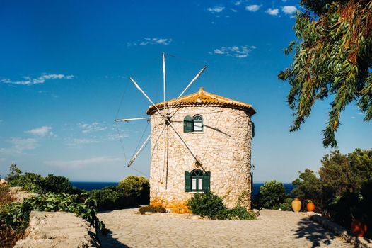 Traditional greek old mill, Zakynthos. Greek island