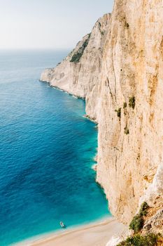 Navagio beach. Shipwreck bay, Zakynthos island, Greece View from above