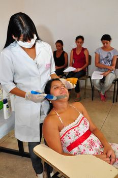 vitoria da conquista, bahia, brazil - november 1, 2011: beautician training promoted by a public entity in the city of Vitoria da Conquista.