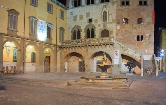 PRATO, ITALY - JULY, 11: Nightview of the Comune square on July 11, 2016