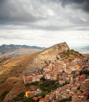 View of Troina, little town in Sicily - Italy