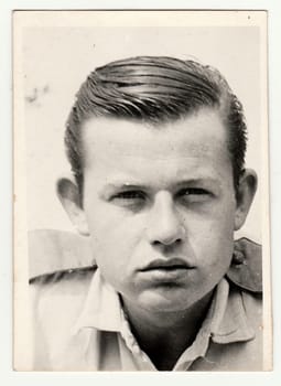 THE CZECHOSLOVAK SOCIALIST REPUBLIC, CIRCA 1960s: Vintage photo of young man, circa 1960s.