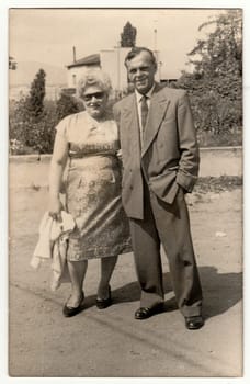 THE CZECHOSLOVAK SOCIALIST REPUBLIC, CIRCA 1970s: Vintage photo shows marital couple, circa 1970s.