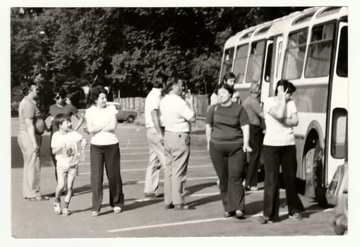 THE CZECHOSLOVAK SOCIALIST REPUBLIC, CIRCA1980: Vintage photo shows people on vacation.