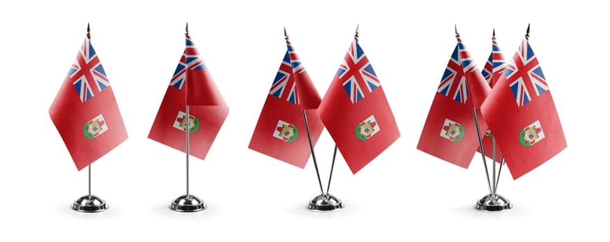 Small national flags of the Bermuda on a white background.