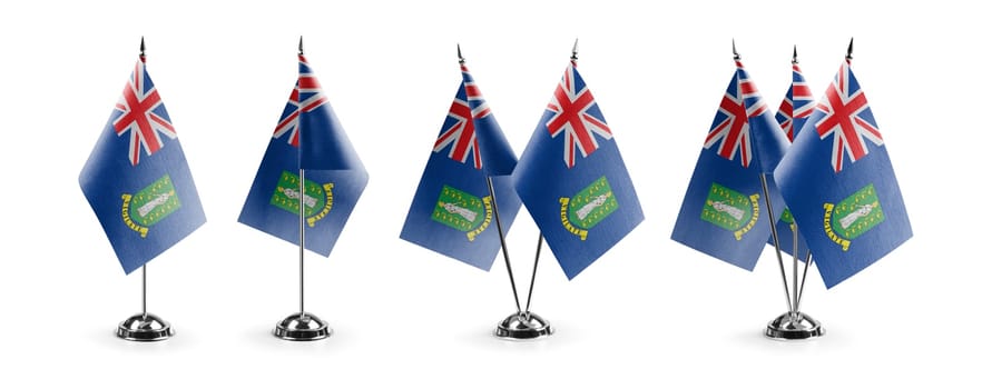 Small national flags of the British Virgin Islands on a white background.