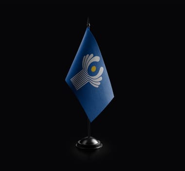 Small national flag of the CIS on a black background.