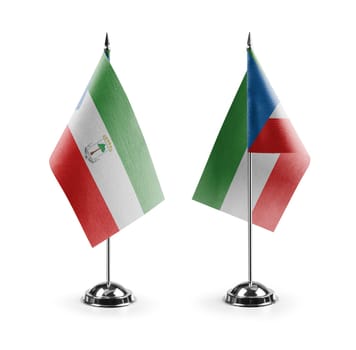 Small national flags of the Equatorial Guinea on a white background.