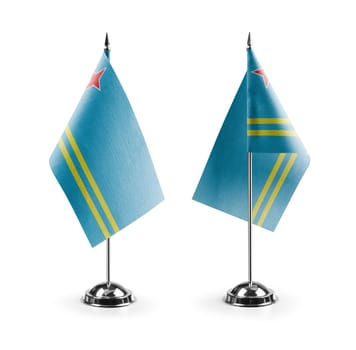 Small national flags of the Aruba on a white background.