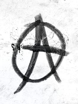 Anarchy symbol on wall. Ideal for textures, backgrounds and concepts.