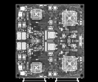 X-ray image of mother board of engine control unit or ECU in Motorcycle .