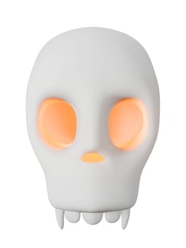 Halloween Ghost. Cute ghost character. Realistic 3d rendering design element In plastic cartoon style. Icon isolated on white background. Clipping path.
