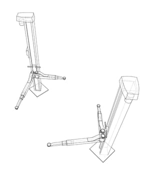 Car lift stand tower on white. 3d illustration