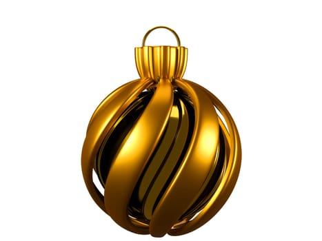 Realistic hanging christmas balls 3d redndering Christmas decoration isolated on white background. Clipping path.