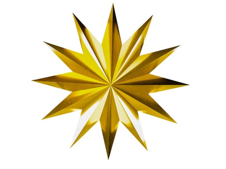 Gold star isolated on white background. Clipping path.