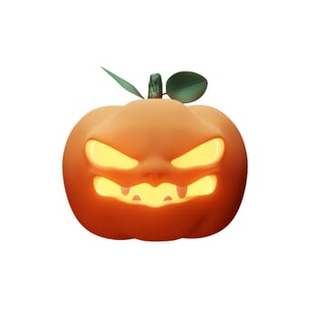 3D Rendering of jack O Lantern isolated on white background Clipping path for Halloween and the tradition of Trick-Or-Treat.