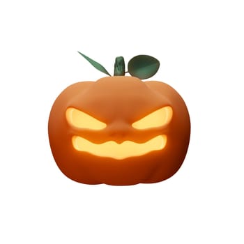 3D Rendering of jack O Lantern isolated on white background Clipping path for Halloween and the tradition of Trick-Or-Treat.