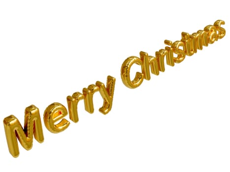 Merry Christmas 3D Realistic Gold Foil Balloons. Merry Christmas and Happy New Year greeting card isolated on white background. clipping path.