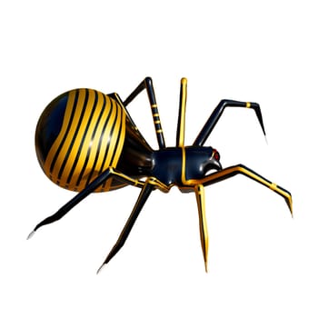 Realistic spider 3d rendering for Halloween decoration.