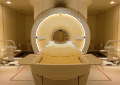 MRI Scanner or Magnetic resonance imaging scanner machine in Hospital .