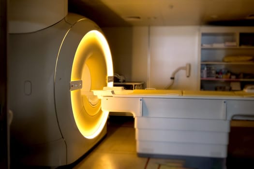 MRI Scanner or Magnetic resonance imaging scanner machine in Hospital .