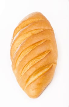 Traditional homemade bread isolated on a white