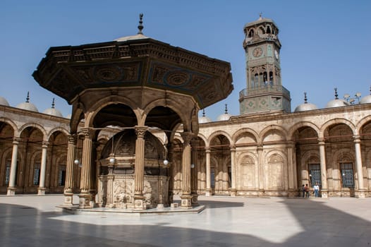 Cairo, Egypt - April 14 2008: The mosque of Muhammad Ali (or Alabaster Mosque) in the Citadel of Cairo. Egypt