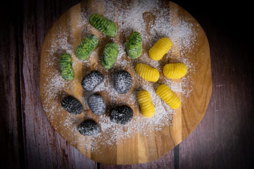 Multicoloured gnocci potato peru italian food, Homemade, High quality photo