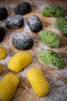 Multicoloured gnocci potato peru italian food, Homemade, High quality photo