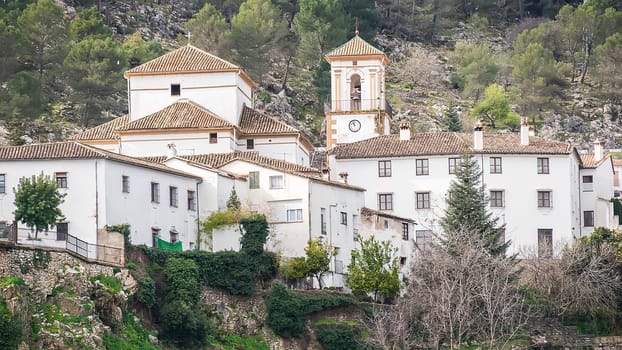 View of the white town of Grazalema (Cádiz, Andalusia, Spain).